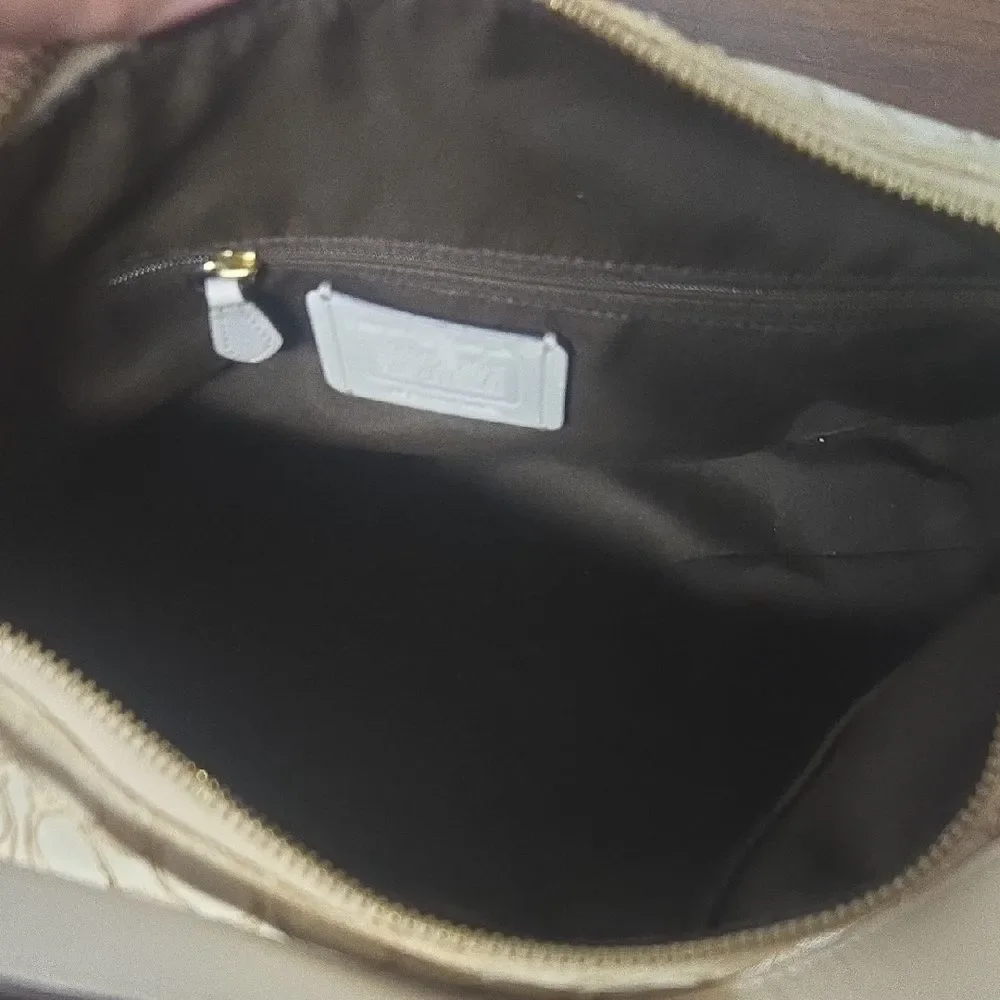 Coach Beige Signature Shoulder Bag
